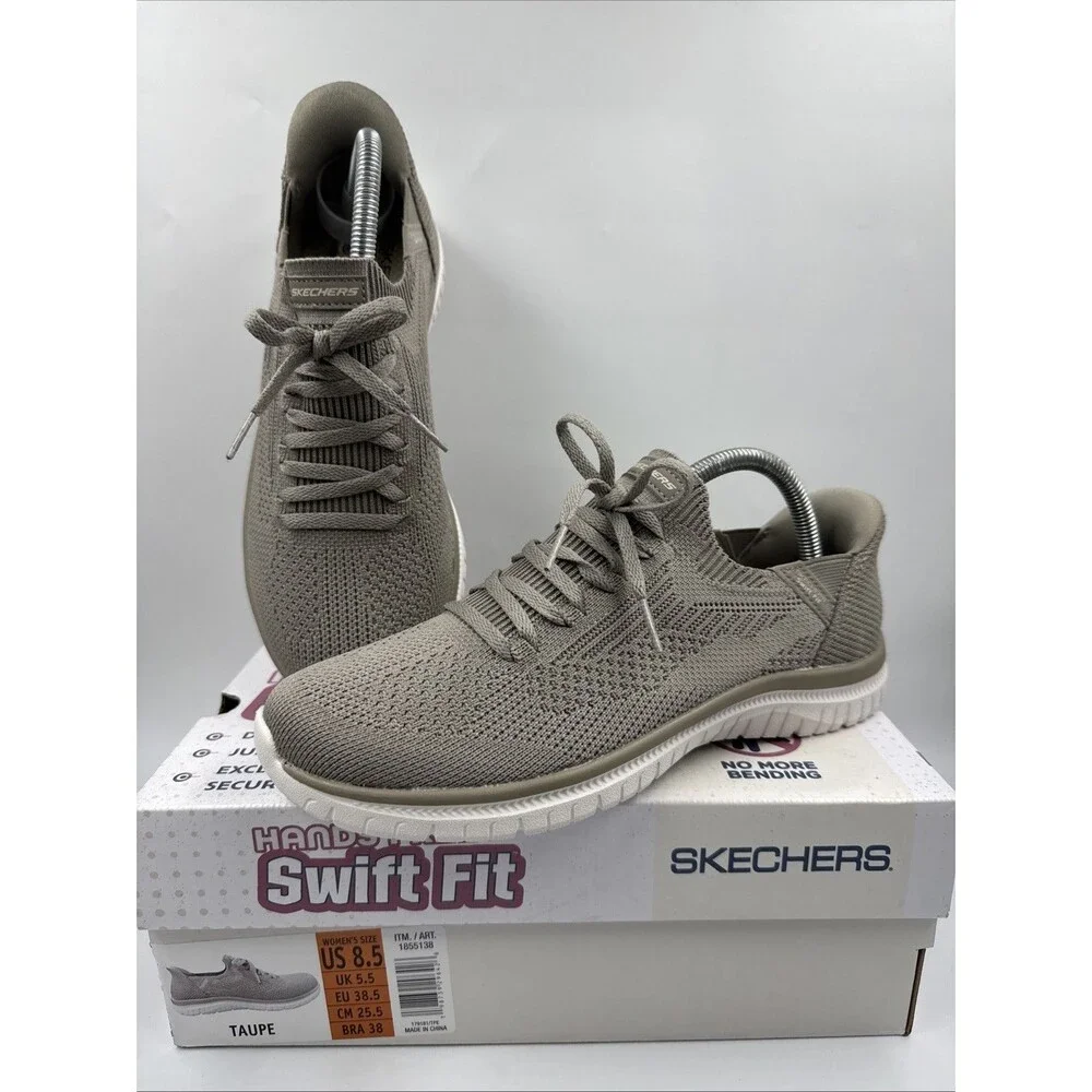 Skechers Women's Black Virtue Swift Fit Sneaker Hands Free Memory Foam Sz 8.5